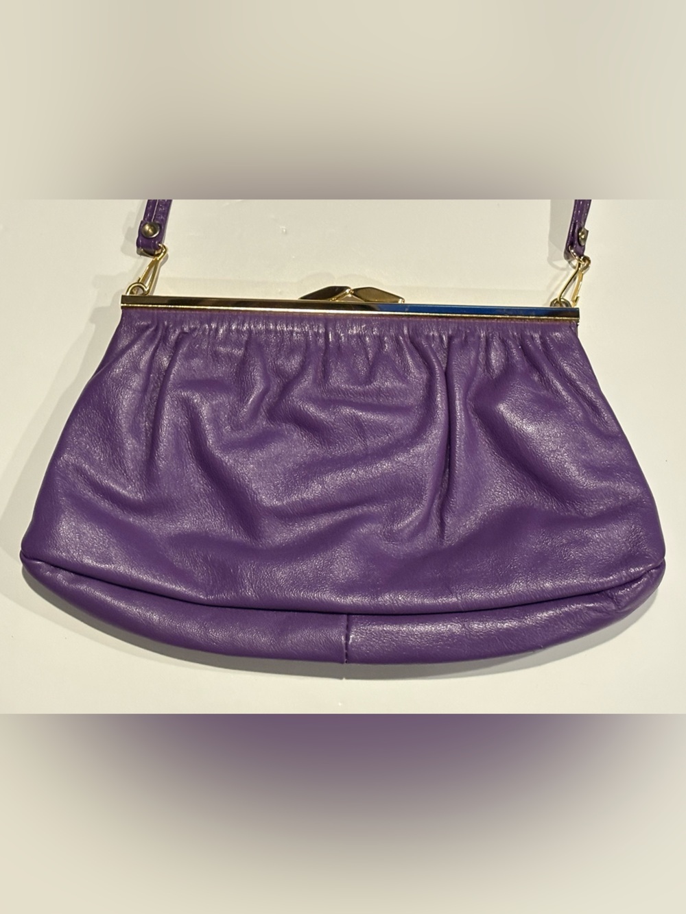Vintage Purple Frame-Top Shoulder Bag